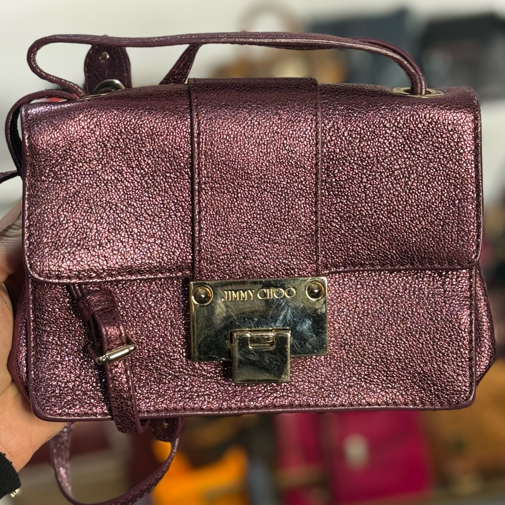 JIMMY CHOO METALLIC 2 WAY BAG